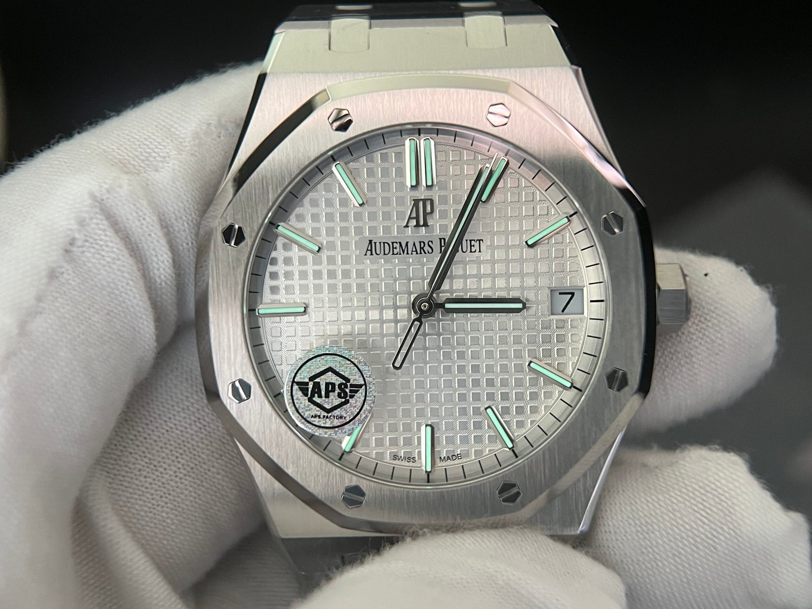 Royal Oak 41mm 15500 SS 1:1 Upgrade Dial and Calendar wheel crystal glass (Based on APS) - Image 10