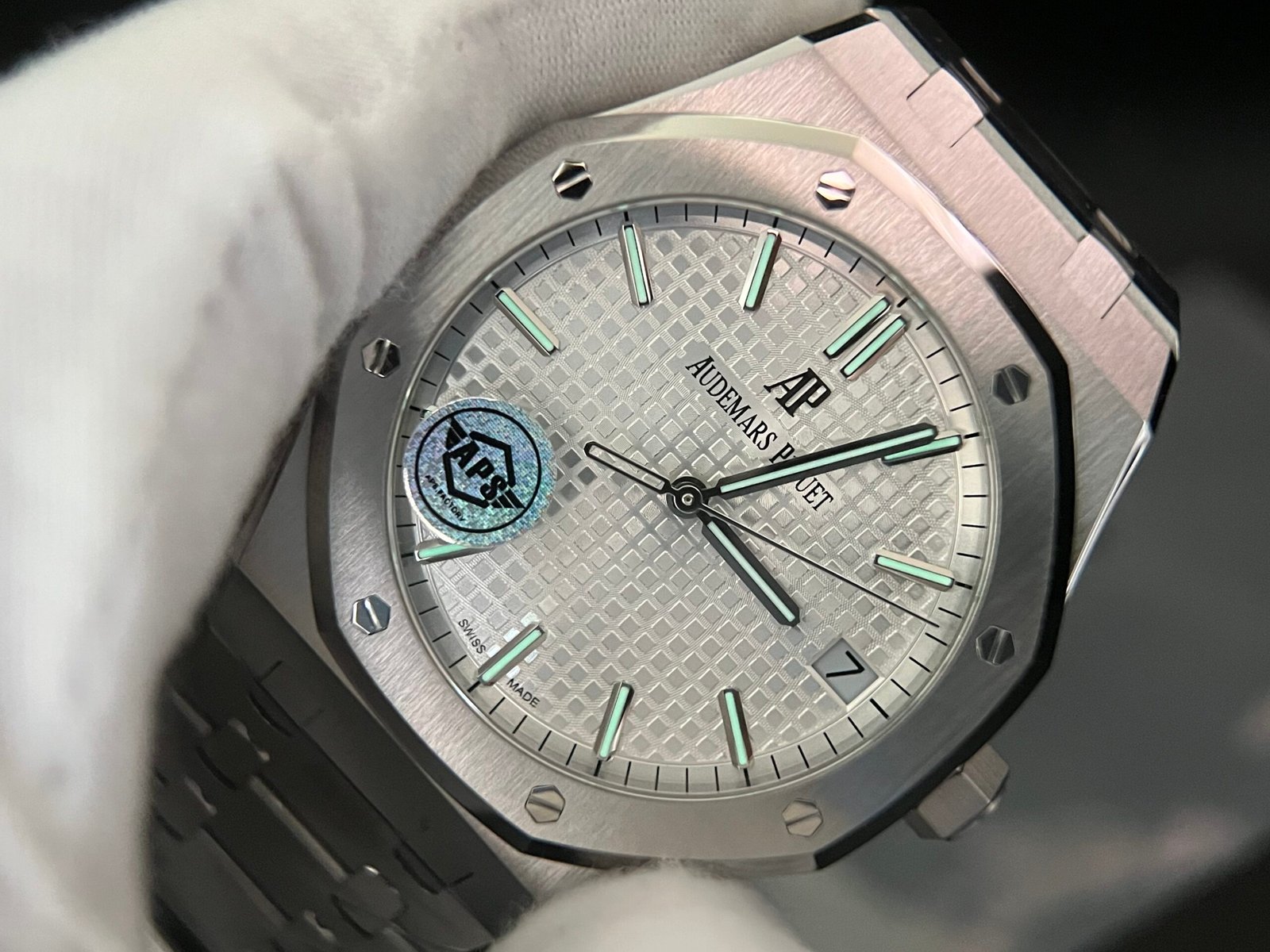 Royal Oak 41mm 15500 SS 1:1 Upgrade Dial and Calendar wheel crystal glass (Based on APS) - Image 12